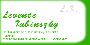 levente kubinszky business card